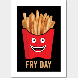 Fry Day Vibes Funny Kawaii French Fries Friday Weekend Teacher Posters and Art